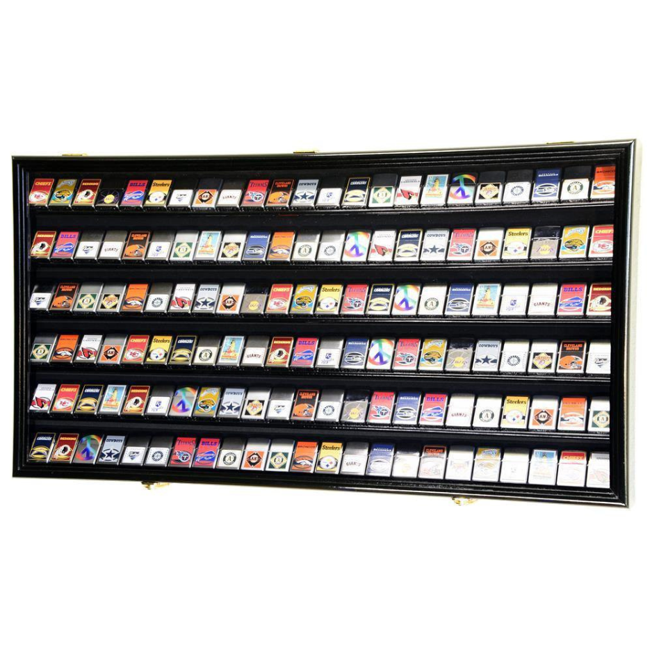 138 Lighter / Matchbook Display Case Cabinet UV Protection Black Wood