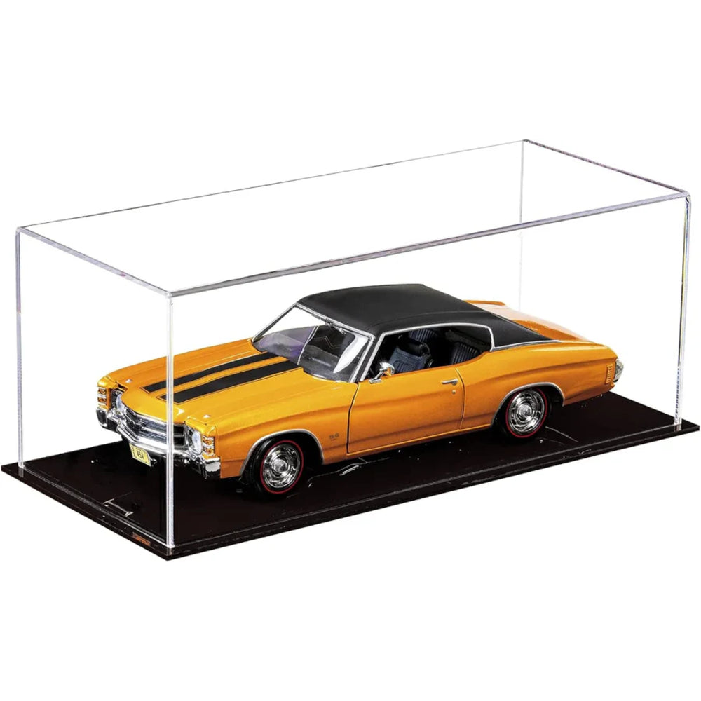 Acrylic 1:18 Scale Model Car Display Case Diecast Car Collector Black Base