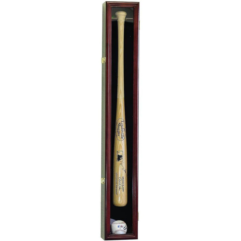 1 Baseball Bat Display Case Cabinet UV Protection Cherry Wood