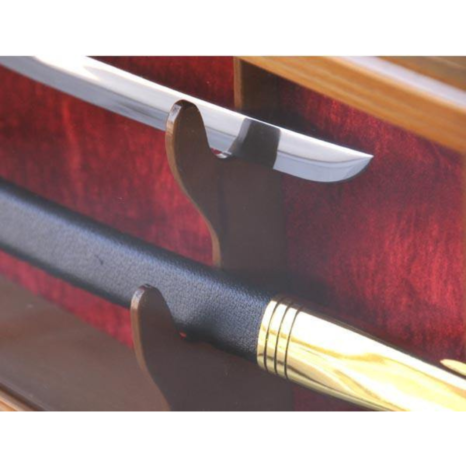 2 Swords and Scabbards Display Case Cabinet