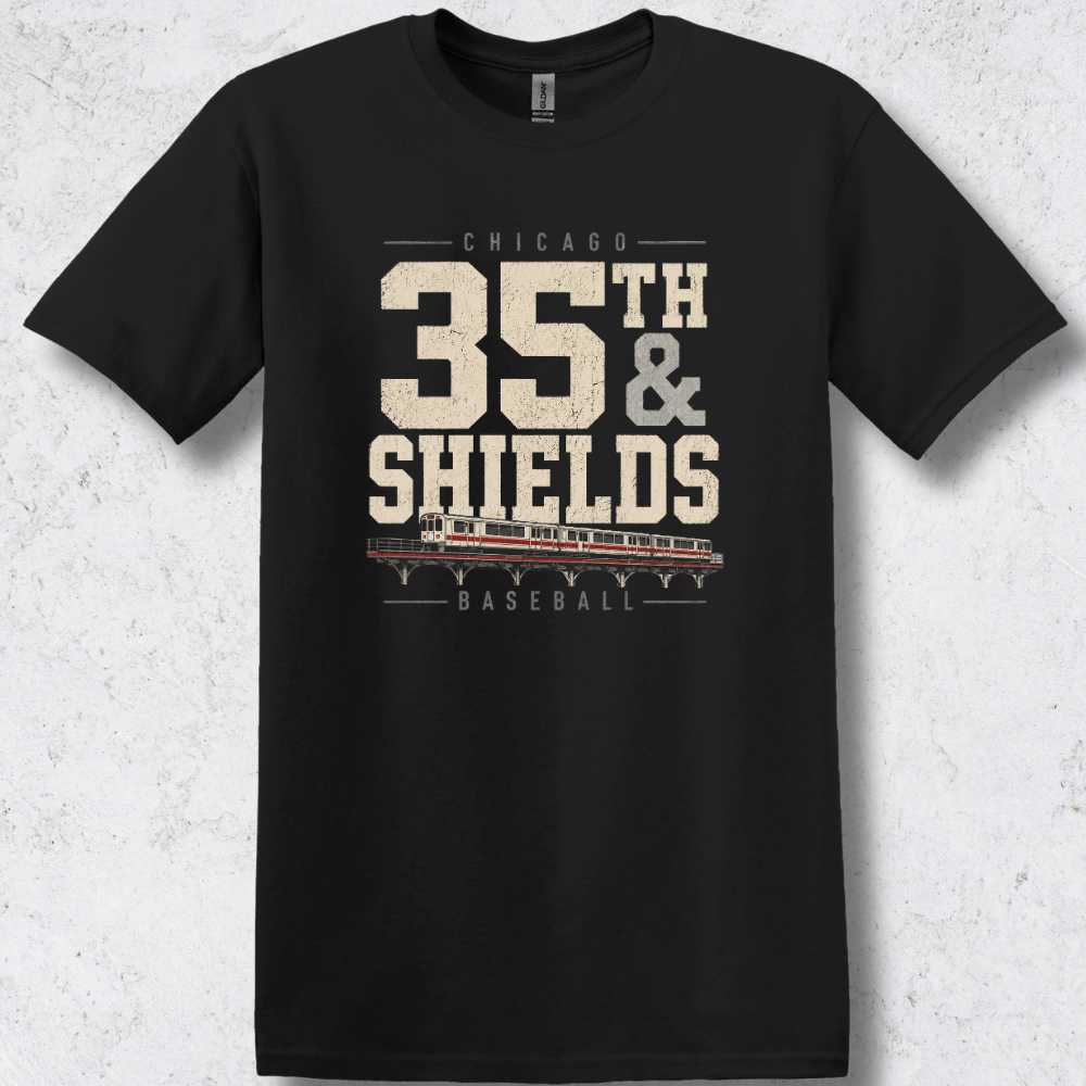 Chicago 35th & Shields Black T Shirt Baseball