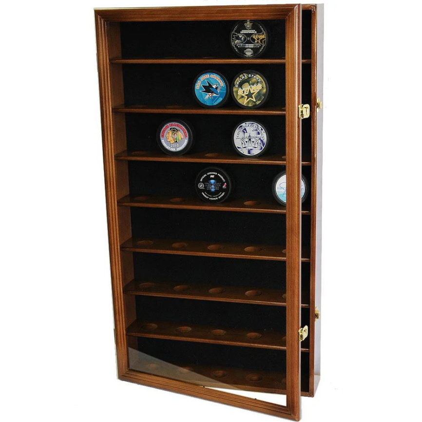 40 Hockey Puck Display Case Holder Cabinet UV Protection