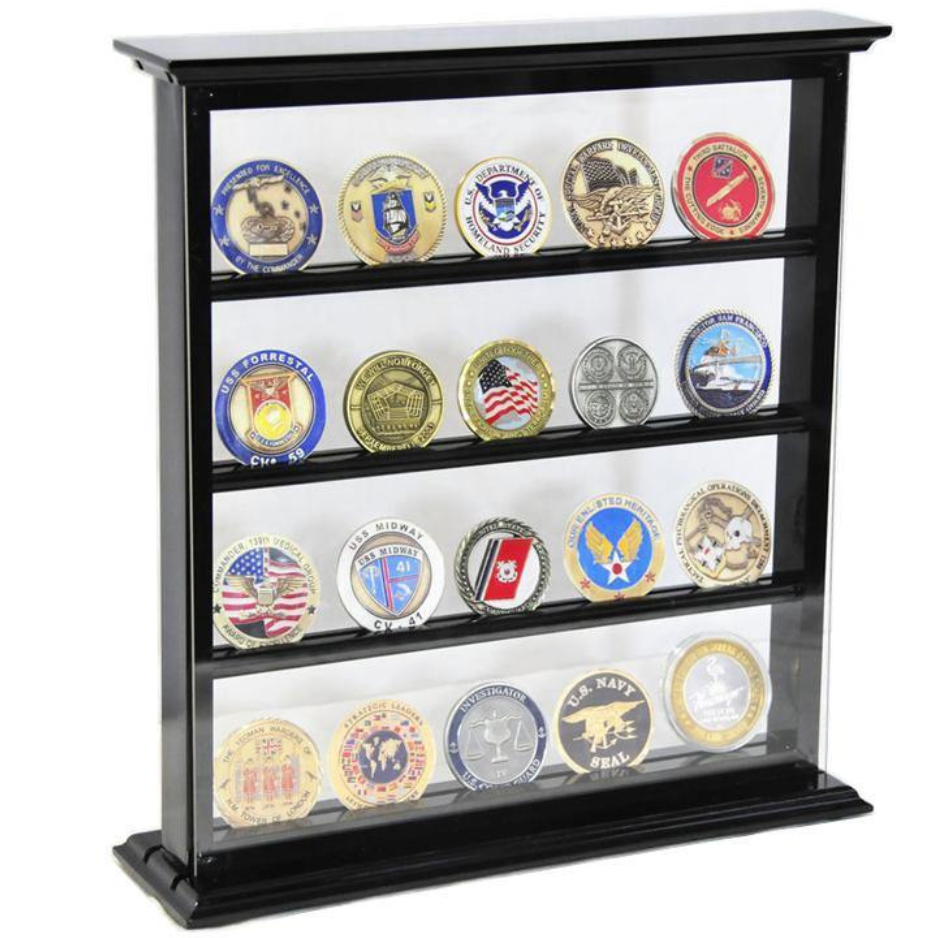 4 Shelves Military Challenge Coin Stand Rack