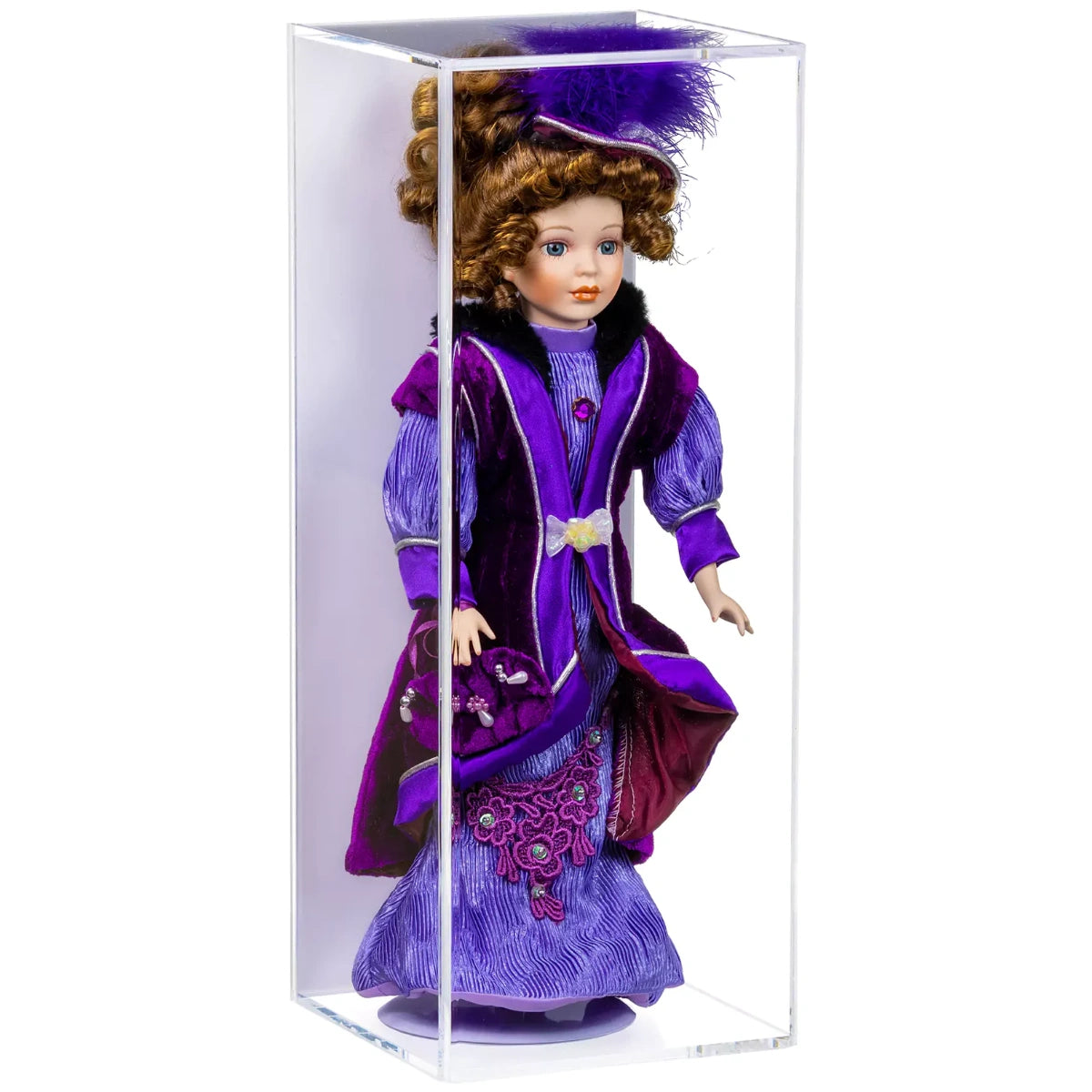 7" x 7" x 18" Acrylic Display Case for Figurine, Doll, or Action Figure Clear Plastic Box