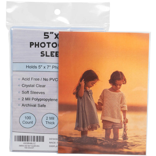 Display Zone 5x7 Photograph Sleeves - plastic sleeves - 5x7 card sleeves - photo sleeves - photo sleeves 5x7 pictures - sleeves for prints