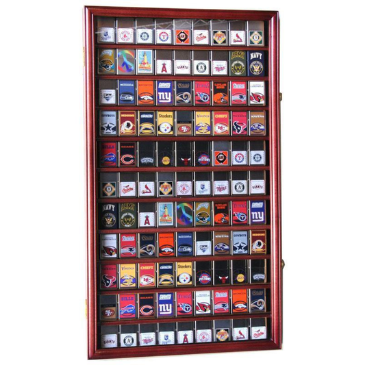 99 Lighter / Matchbook Display Case Cabinet UV Protection Cherry Wood