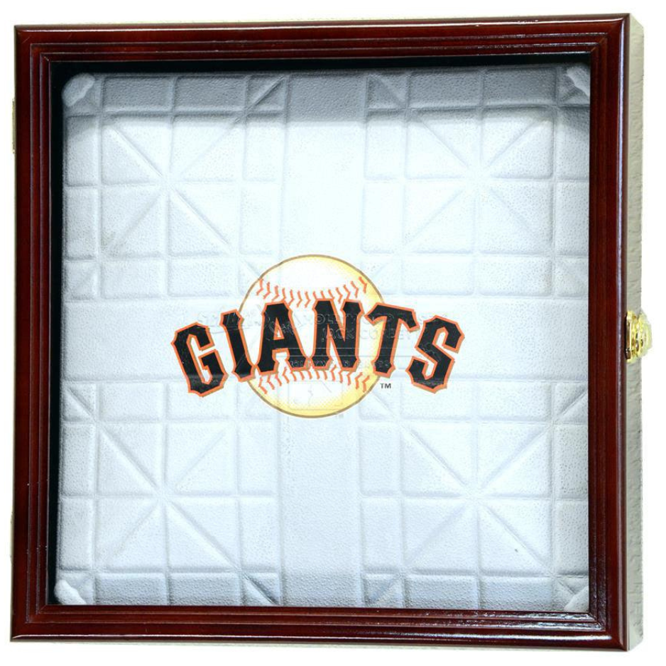 Baseball Base Display Case Cabinet (Full-Sized MLB For 15" and 18" Sizes)    UV Protection Cherry Wood