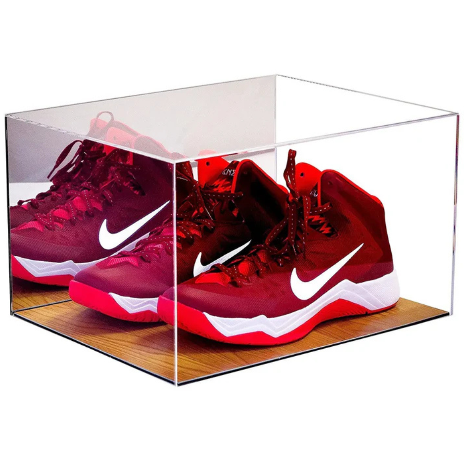 sneaker display case shoe case clear case for sneakers sneakerhead showcase wood mirror