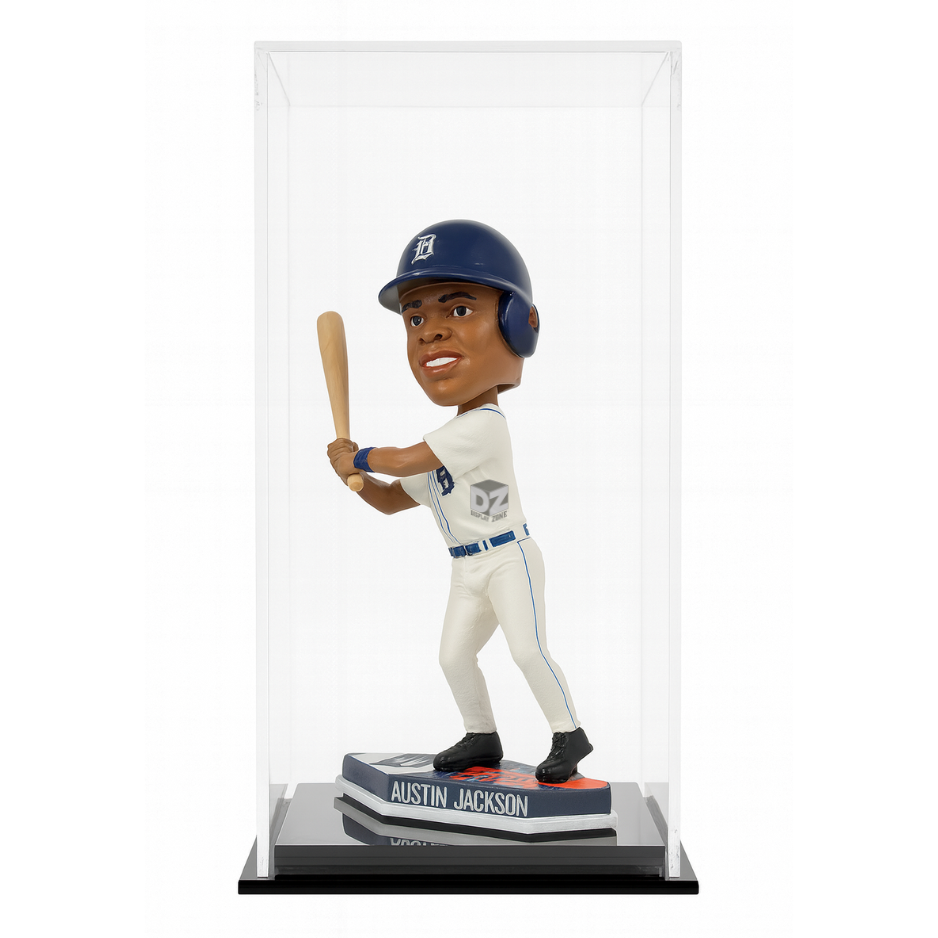 Bobblehead Figurine Doll Display Case w/ Black Base UV Protection