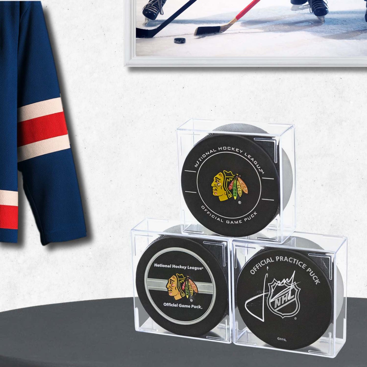 Acrylic Hockey Puck Display Case (6-Pack)