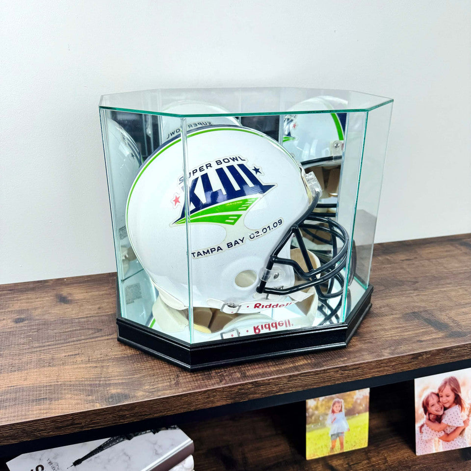 Real Glass Octagon Football Helmet Display Case