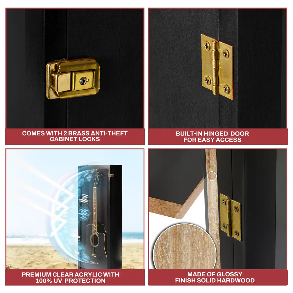 Acoustic Guitar Display Case UV Protection Made in USA