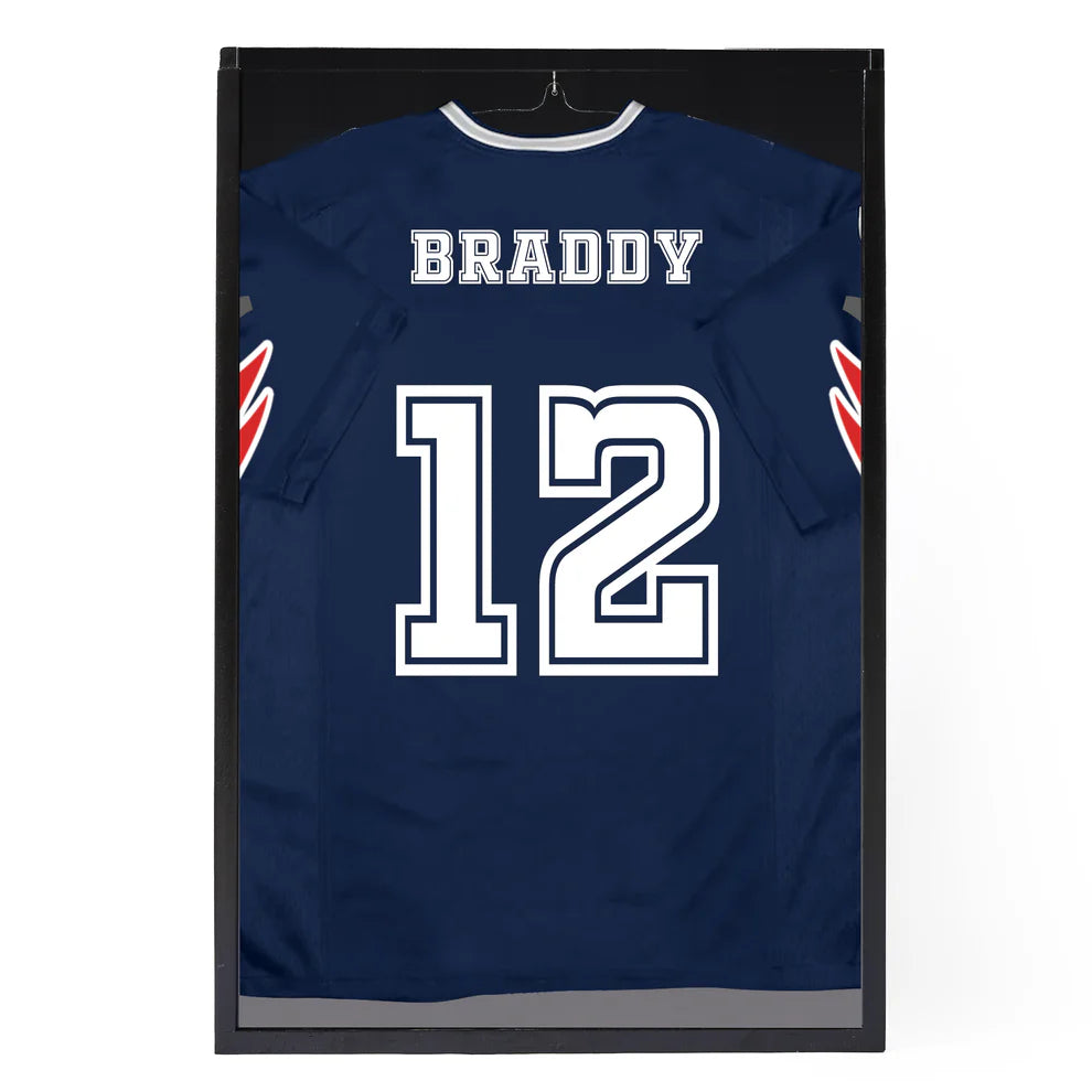 Black Football Jersey Frame Display Case - Shadow Box for Jersey Display - UV Protection