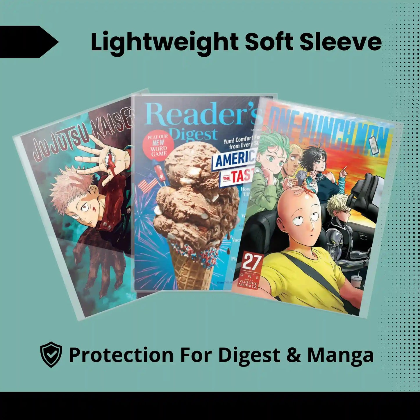 Resealable Digest & Manga Bags - 100 Pack Acid-Free Polypropylene Plastic Sleeves - Crystal Clear Protection for Your Digest and Manga - Archival Storage Covers for Collectors