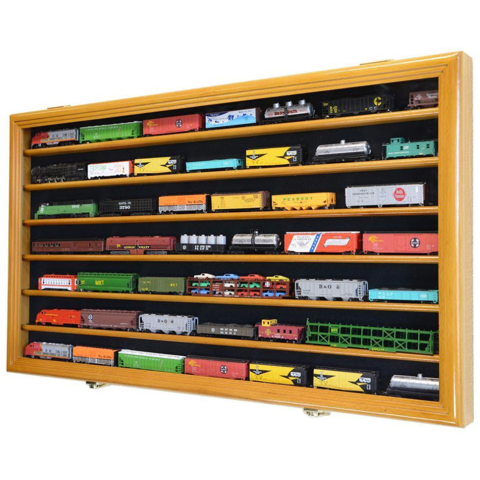 N Scale Train Display Case Cabinet Oak Wood