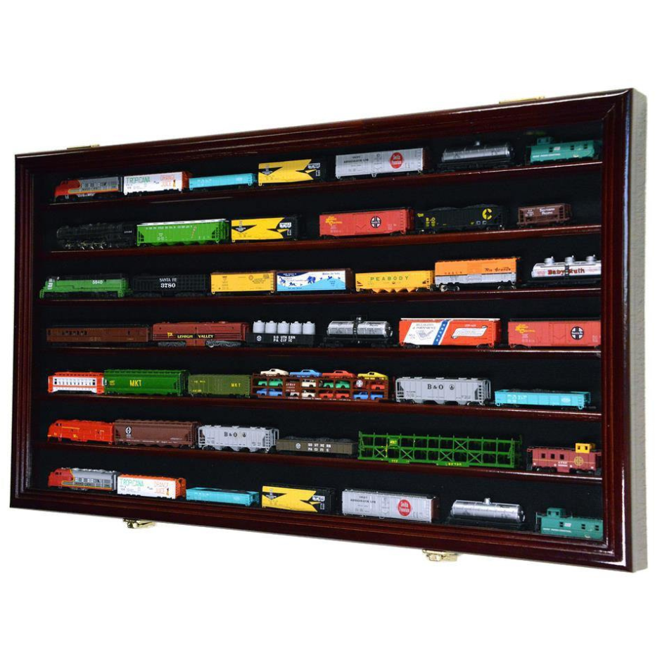 N Scale Train Display Case Cabinet Cherry Wood
