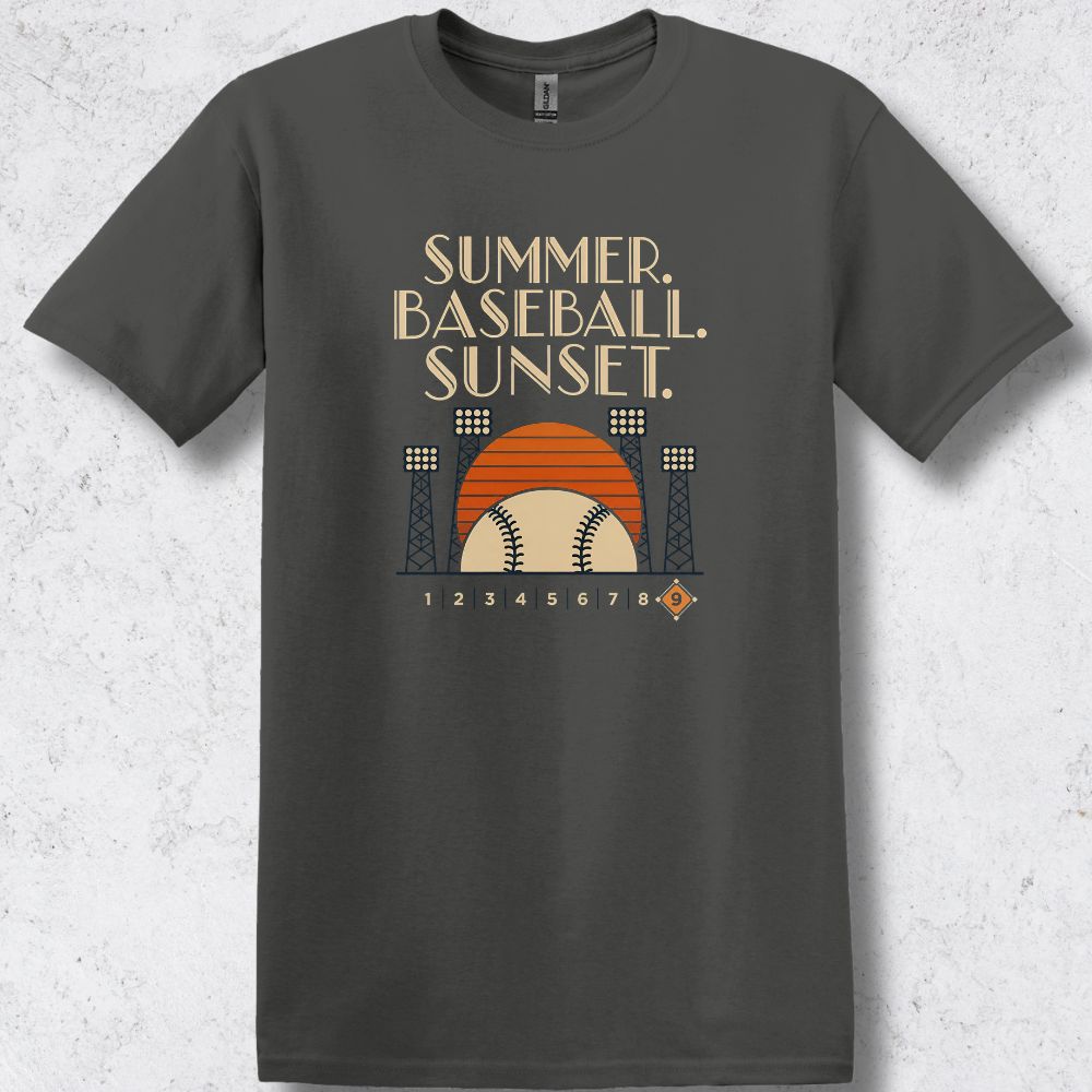 Summer Baseball Sunset T-Shirt