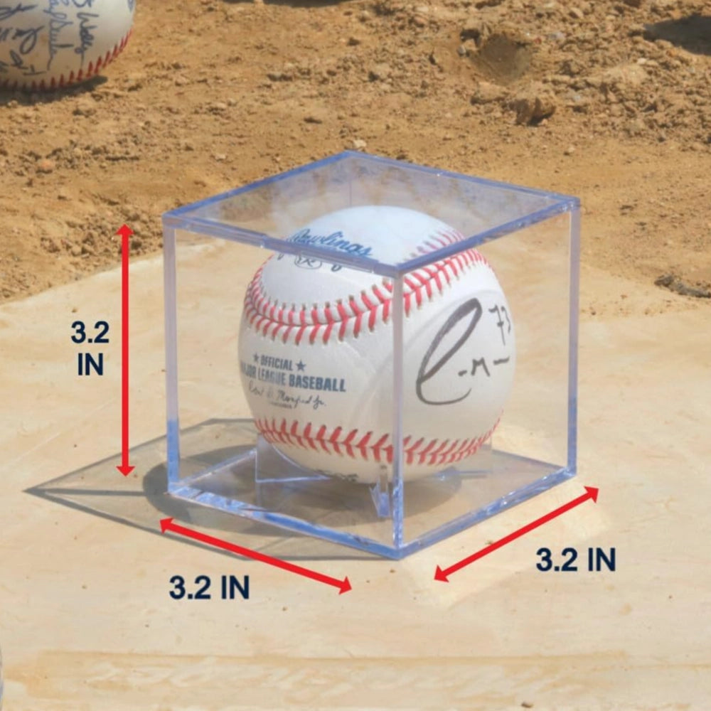 UV-protected acrylic baseball display case by Display Zone - Baseball Cube Acrylic Autographed Game Ball Holder