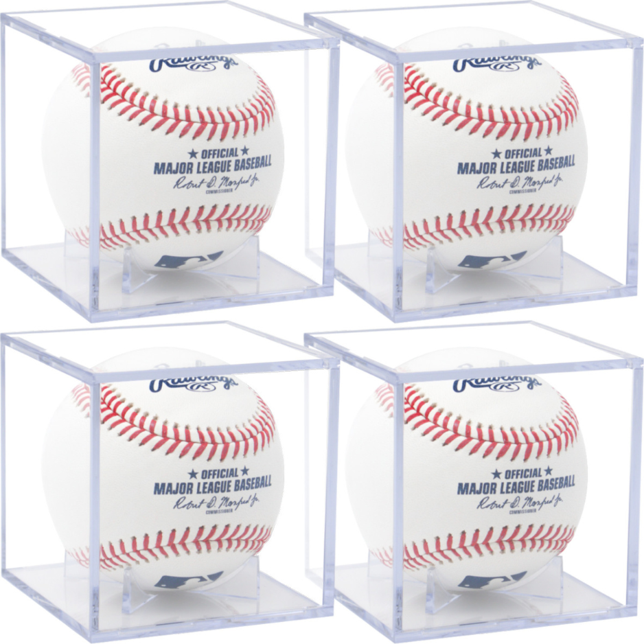 UV-protected acrylic baseball display case by Display Zone - Baseball Cube Acrylic Autographed Game Ball Holder