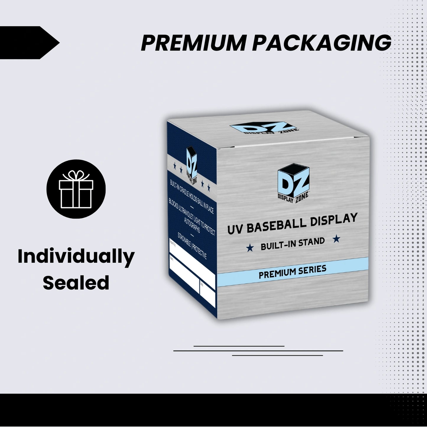 UV-protected acrylic baseball display case by Display Zone - Baseball Cube Acrylic Autographed Game Ball Holder