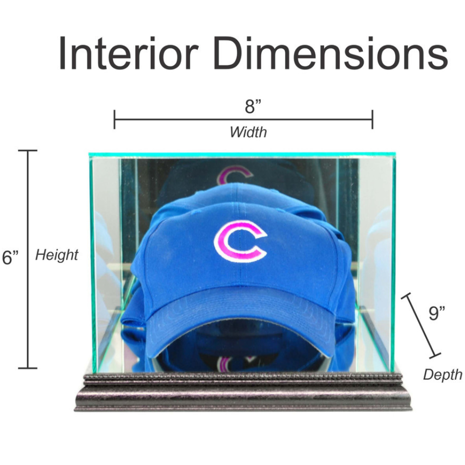Real Glass Baseball Hat Display Case