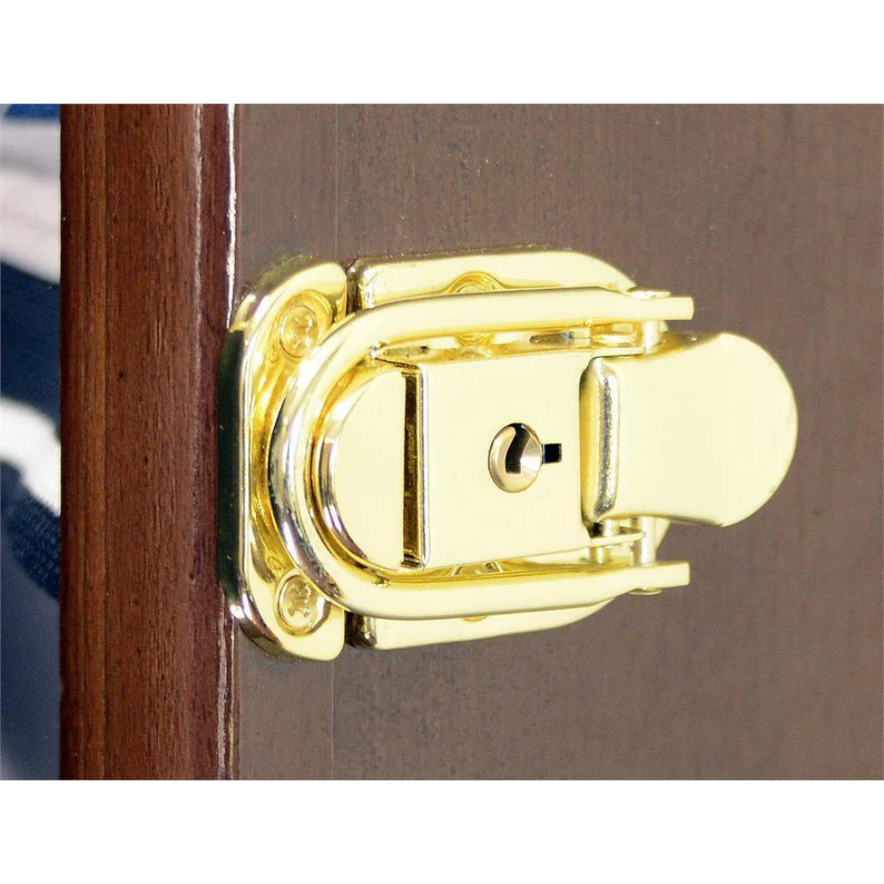Gold door latch on a wooden door. Large 1/24 Scale Diecast Car Display Case Cabinet UV Protection Black