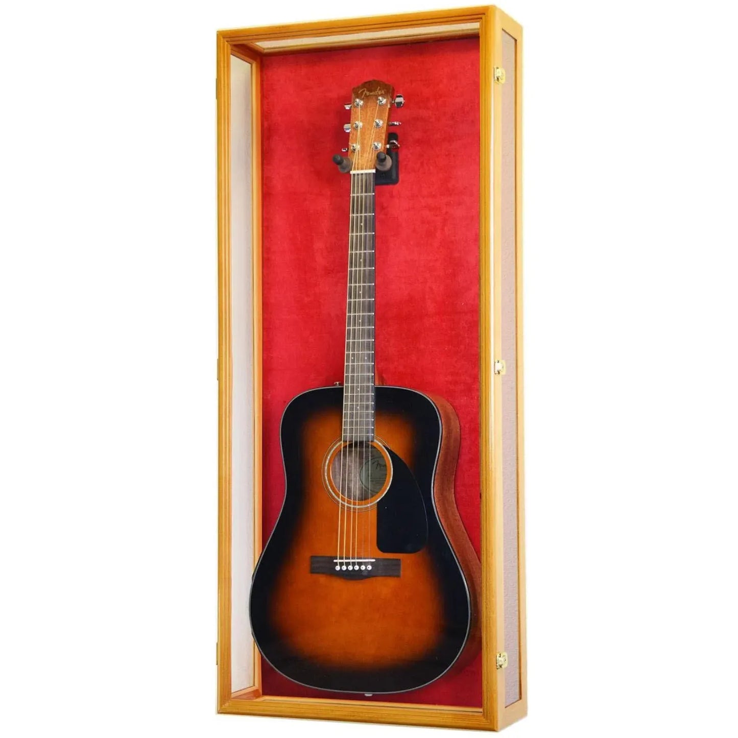 Clear Viewing Guitar Display Case Cabinet (for Electric or Acoustic) Oak