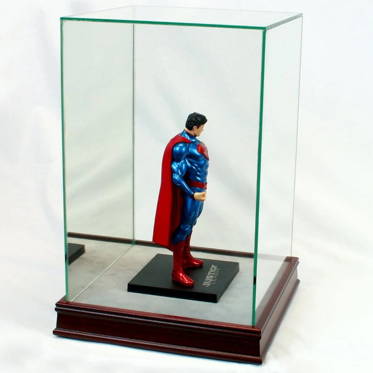 Real Glass 1/10th Scale Figurine Display Case Cherry Base