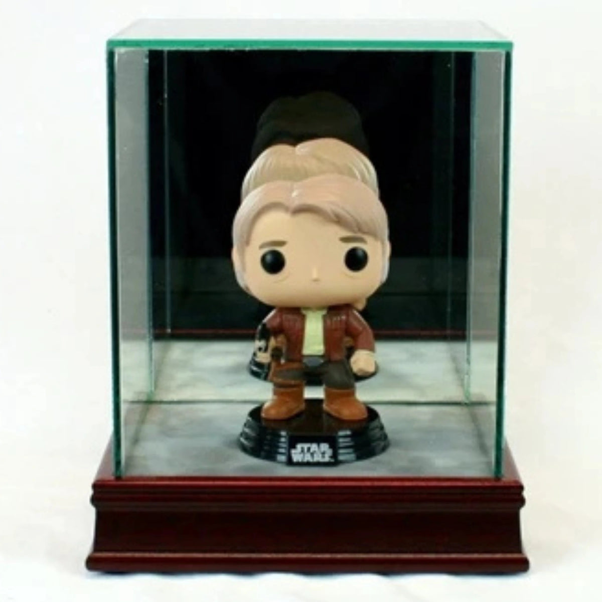 Real Glass Single Funko Bobblehead Display Case Cherry Base