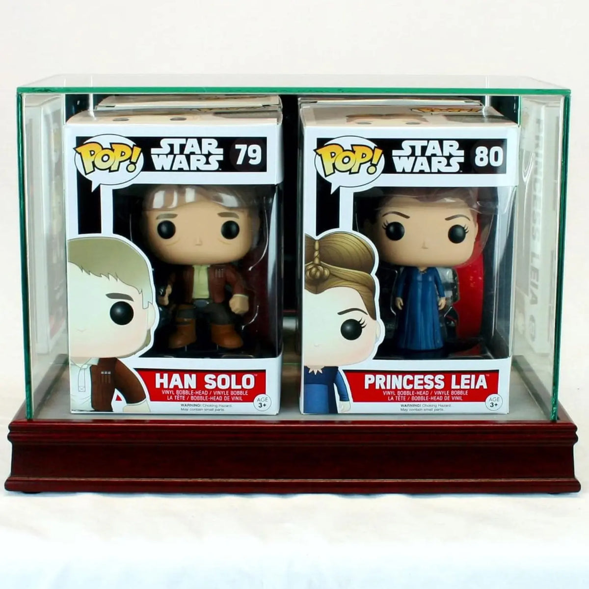 Real Glass Double Funko Pop Figure in box Display Case Cherry Base