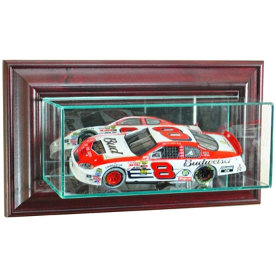 Wall Mounted NASCAR 1/24 Display Case Glass UV Protection diecast model car Cherry Wood