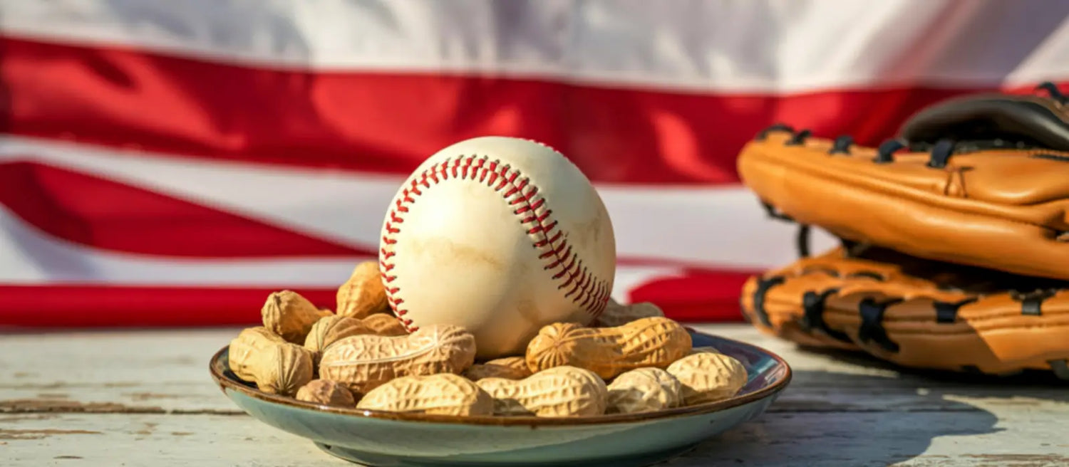Baseball memorabilia display cases featuring autographed baseballs, bats, jerseys, and collectible bobbleheads in protective display cabinets