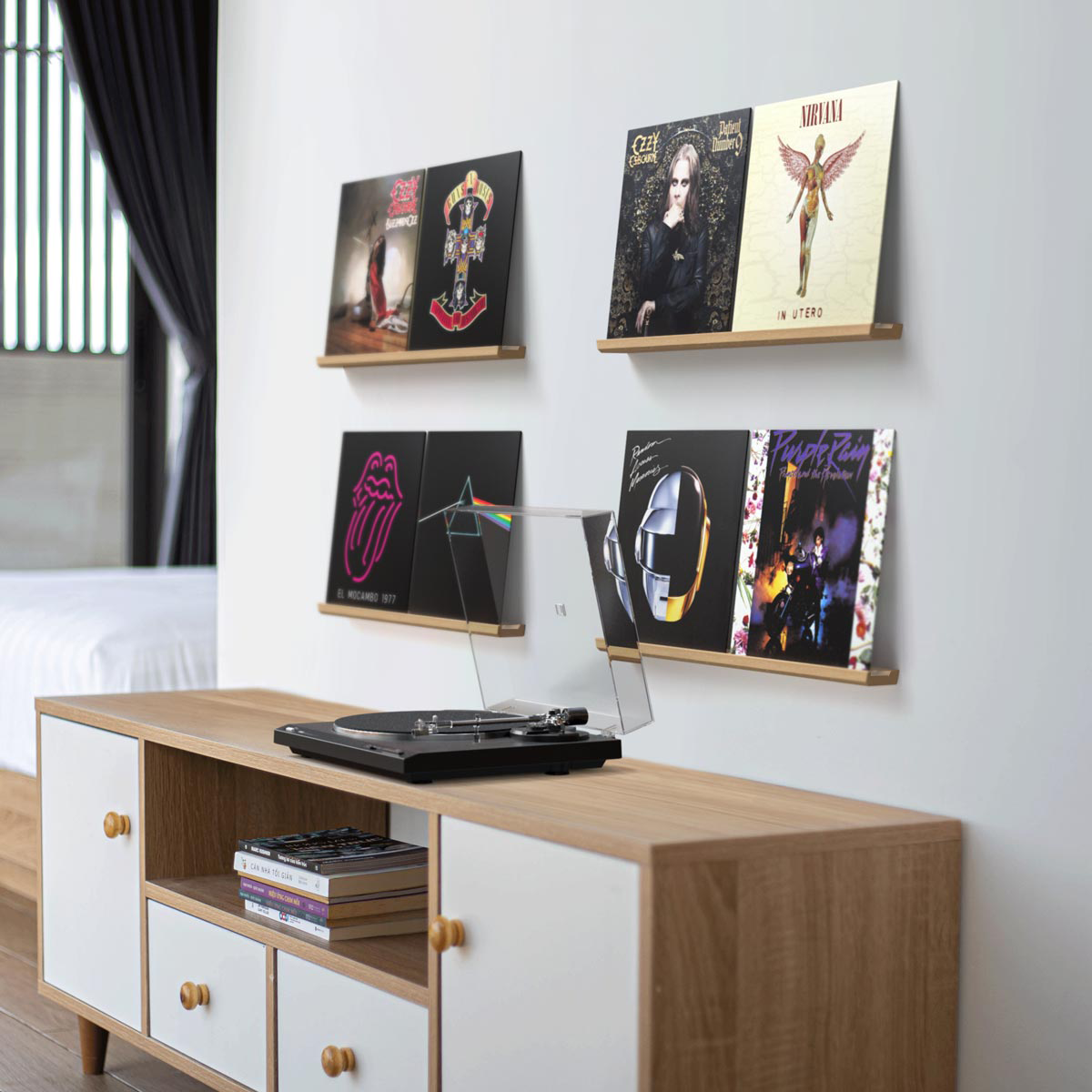 Vinyl Record Display Shelf