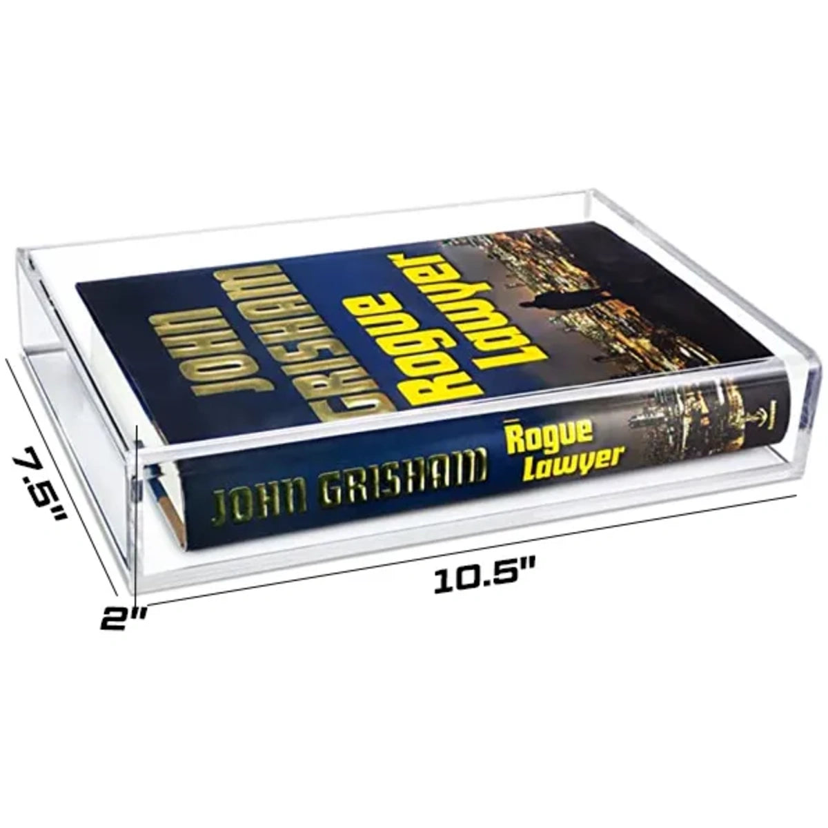 10.5" x 7.5" x 2" Acrylic Book Display Case Clear Plastic Box