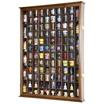 Shot Glass Display Case Holders | Wall-Mounted Wood Cabinets & Racks ...