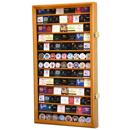 117 Matches Matchbook Display Case Cabinet UV Protection Oak Wood