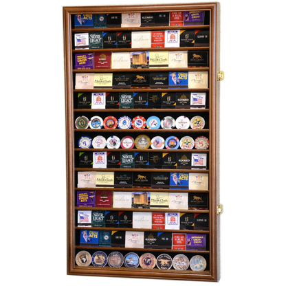 117 Matches Matchbook Display Case Cabinet UV Protection Walnut Wood