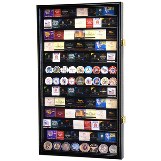 117 Matches Matchbook Display Case Cabinet UV Protection Black Wood