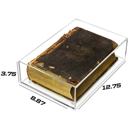 12.75" x 3.75" x 8.87" Acrylic Book Display Case clear plastic box bible