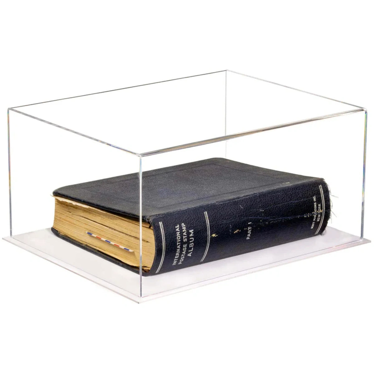 15.25" x 12" x 8" Acrylic Book Display Case Plastic Clear Box