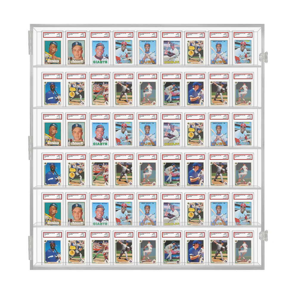 Sports Trading Card Display 54 PSA Graded Case Display Cabinet Made in USA