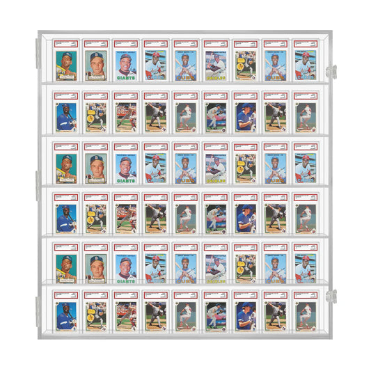 Sports Trading Card Display 54 PSA Graded Case Display Cabinet Made in USA