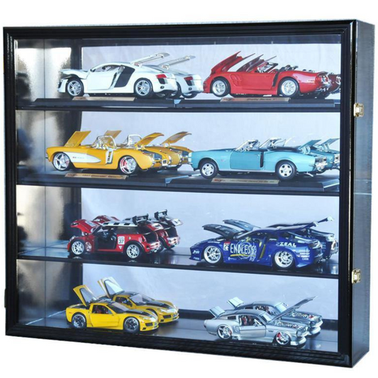 1/18 Scale Diecast Car Display Case Cabinet UV Protection Black