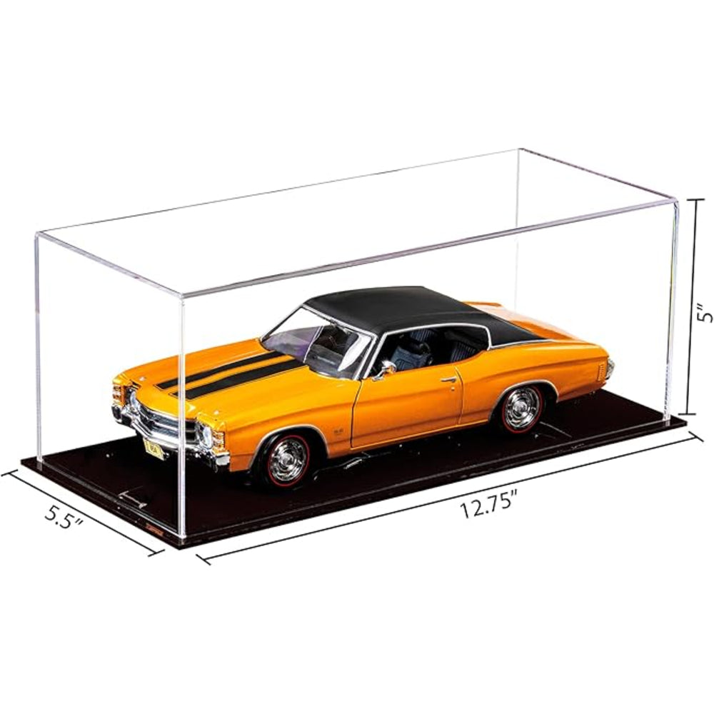 Acrylic 1:18 Scale Model Car Display Case Diecast Car Collector Black Base