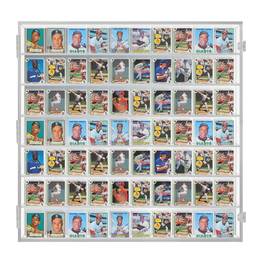 70 Ungraded - Acrylic Sports Baseball Trading Card Display Case Cabinet UV Protection