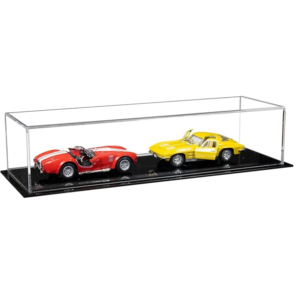 Acrylic 1:32 Scale Model Car Display Case Diecast Car Collector Black Base