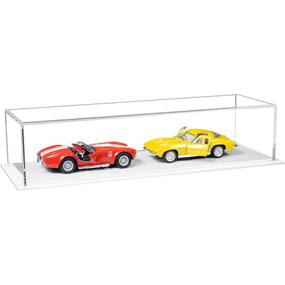 Acrylic 1:32 Scale Model Car Display Case Diecast Car Collector White Base