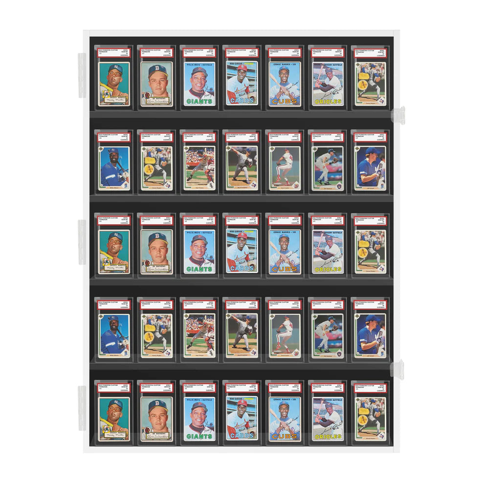 Sports Trading Card Display 35 PSA Graded Case Display Cabinet Made in USA