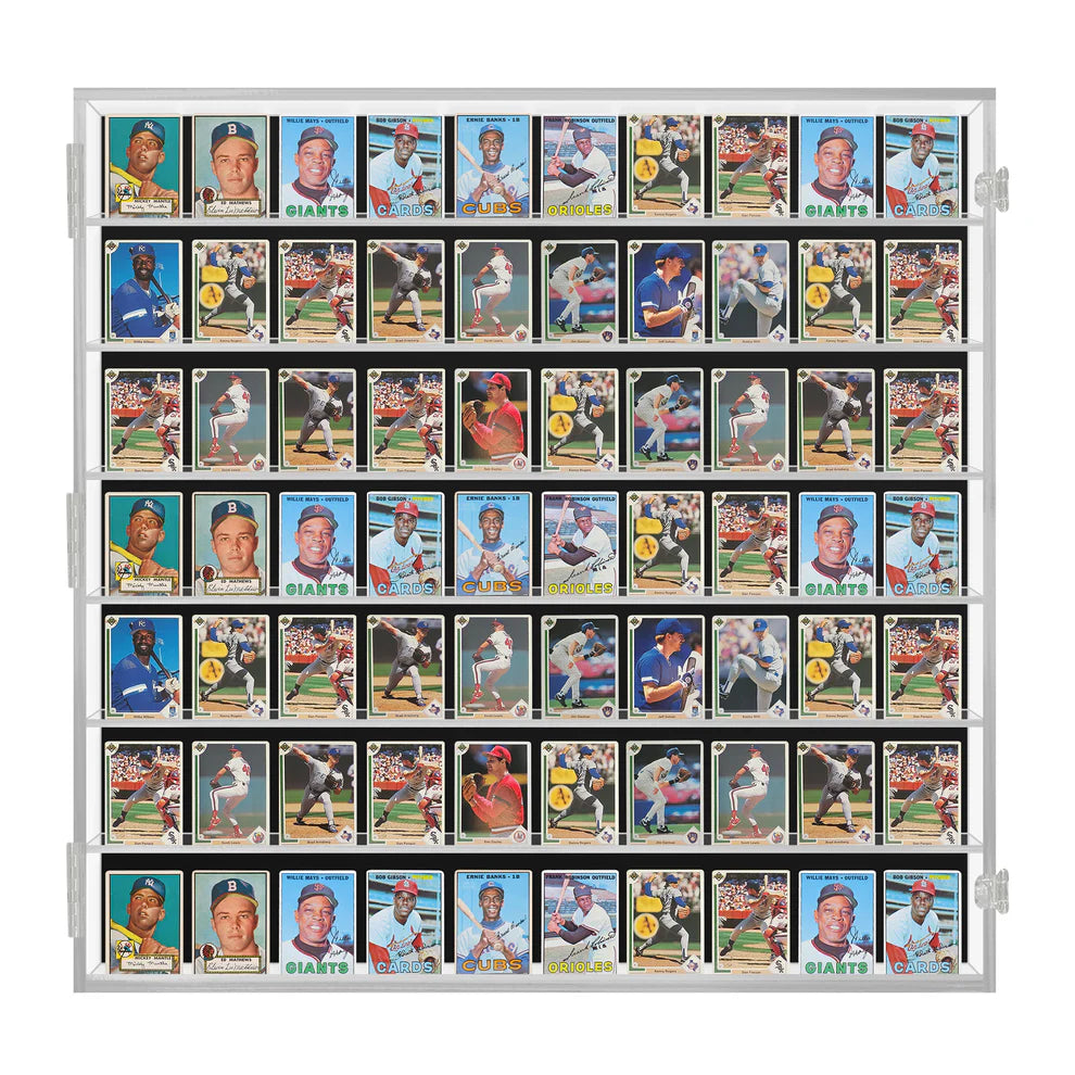70 Ungraded - Acrylic Sports Baseball Trading Card Display Case Cabinet UV Protection