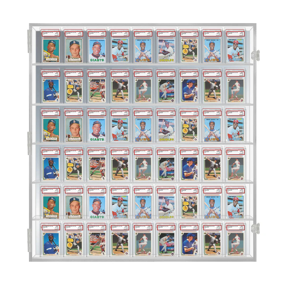 Sports Trading Card Display 54 PSA Graded Case Display Cabinet Made in USA